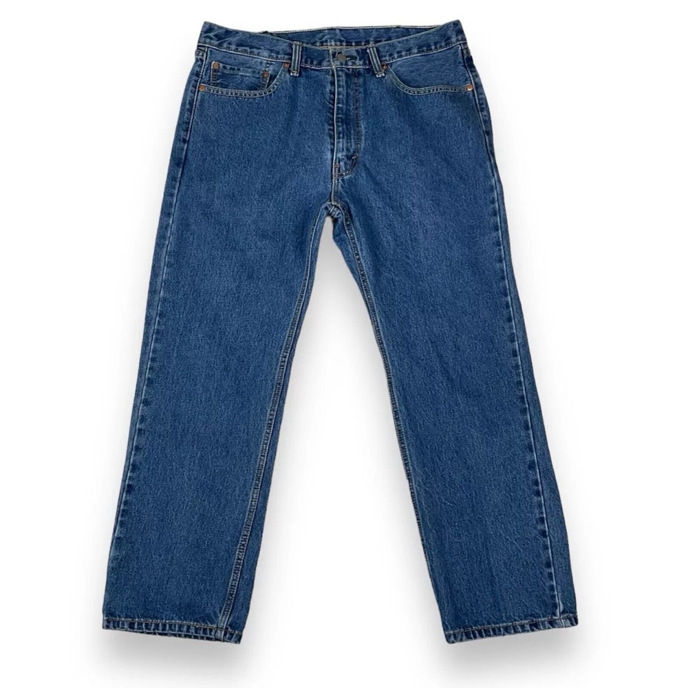 Levis Jeans Mens 38x29 (ACTUAL 34x27.5) Blue 505 Denim Regular Straight Cotton